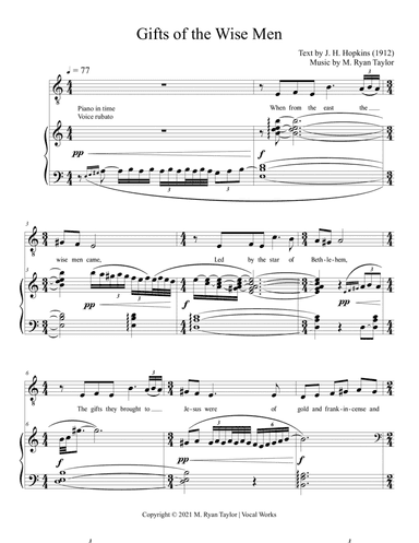 Gifts of the Wise Men : A Christmas Carol for Medium Voice & Piano