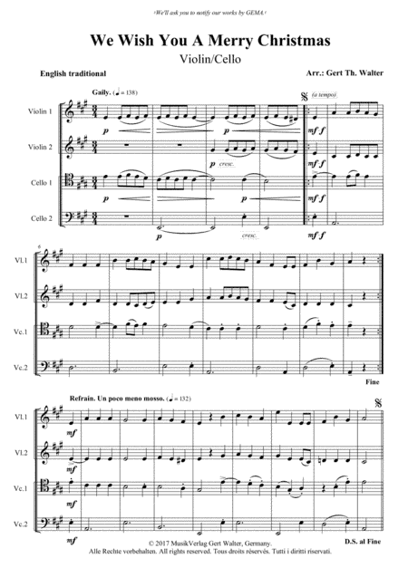 We Wish You A Merry Christmas (arr. Gert Th. Walter)