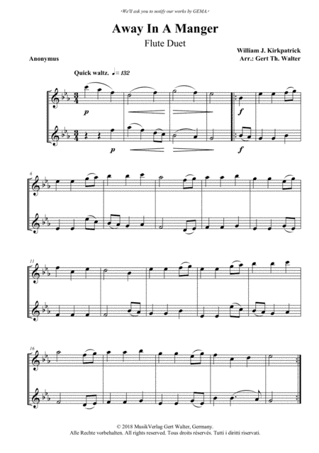 Away In A Manger (2nd. version) (arr. Gert Th. Walter)