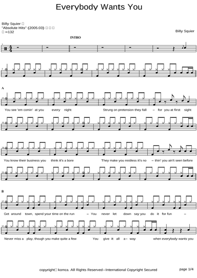 Everybody Wants You (arr. COPYDRUM)