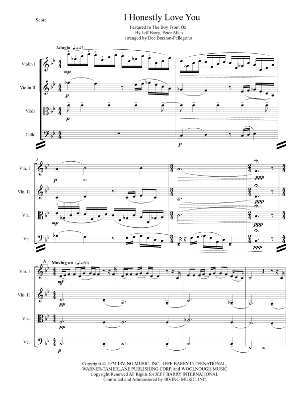 I Honestly Love You (arr. Dee Braxton-Pellegrino)