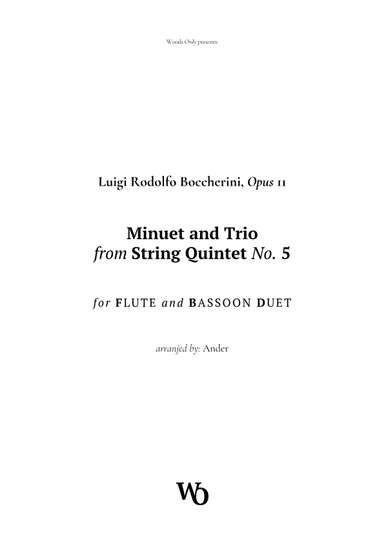 Minuet by Boccherini for Flute and Bassoon (arr. Ander)
