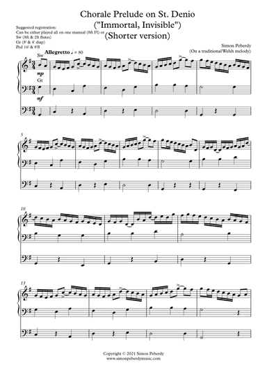 Immortal Invisible / St. Denio Organ Prelude by Simon Peberdy