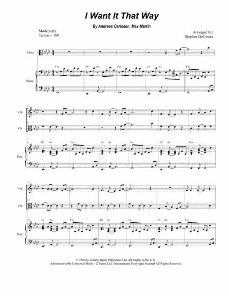 I Want It That Way (arr. Stephen DeCesare)