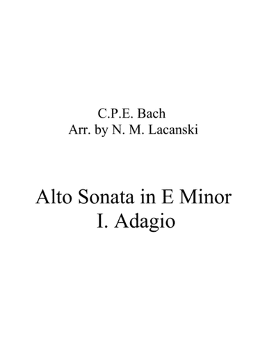 Alto Sonata in E Minor I. Adagio (arr. Nick Lacanski)