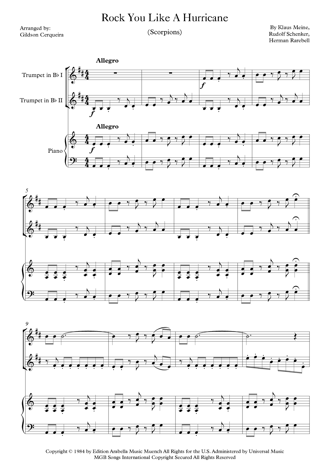 Rock You Like A Hurricane (arr. Gildson Cerqueira)