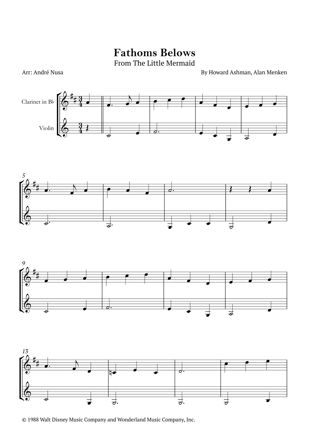 Fathoms Below (arr. André Nusa)