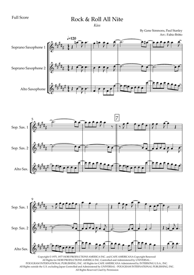 Rock And Roll All Nite (arr. Fabio Britto)