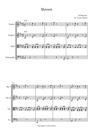 Shivers (arr. Lydia Alonso @ Halo Strings Ltd)