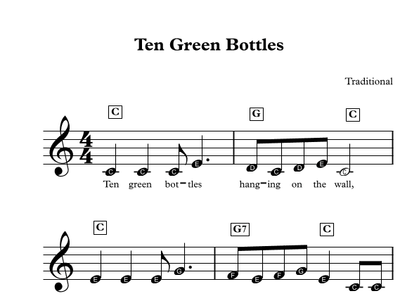 Ten Little Bottles (in C Major) (arr. Suzan Beyazit)