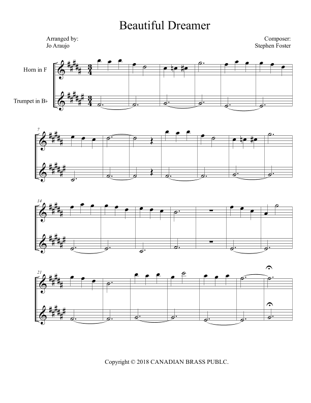 BEAUTIFUL DREAMER (arr. JO ARAÚJO)