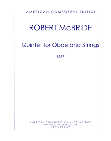 [McBride] Quintet for Oboe and Strings