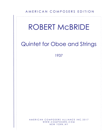 [McBride] Quintet for Oboe and Strings