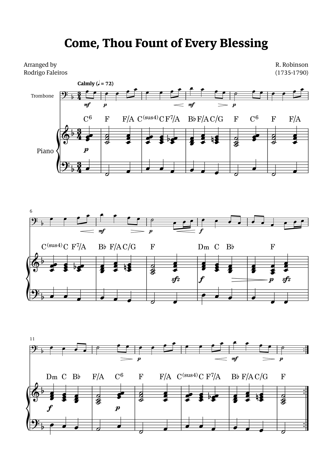 Come Thou Fount of Every Blessing (arr. Rodrigo Faleiros)