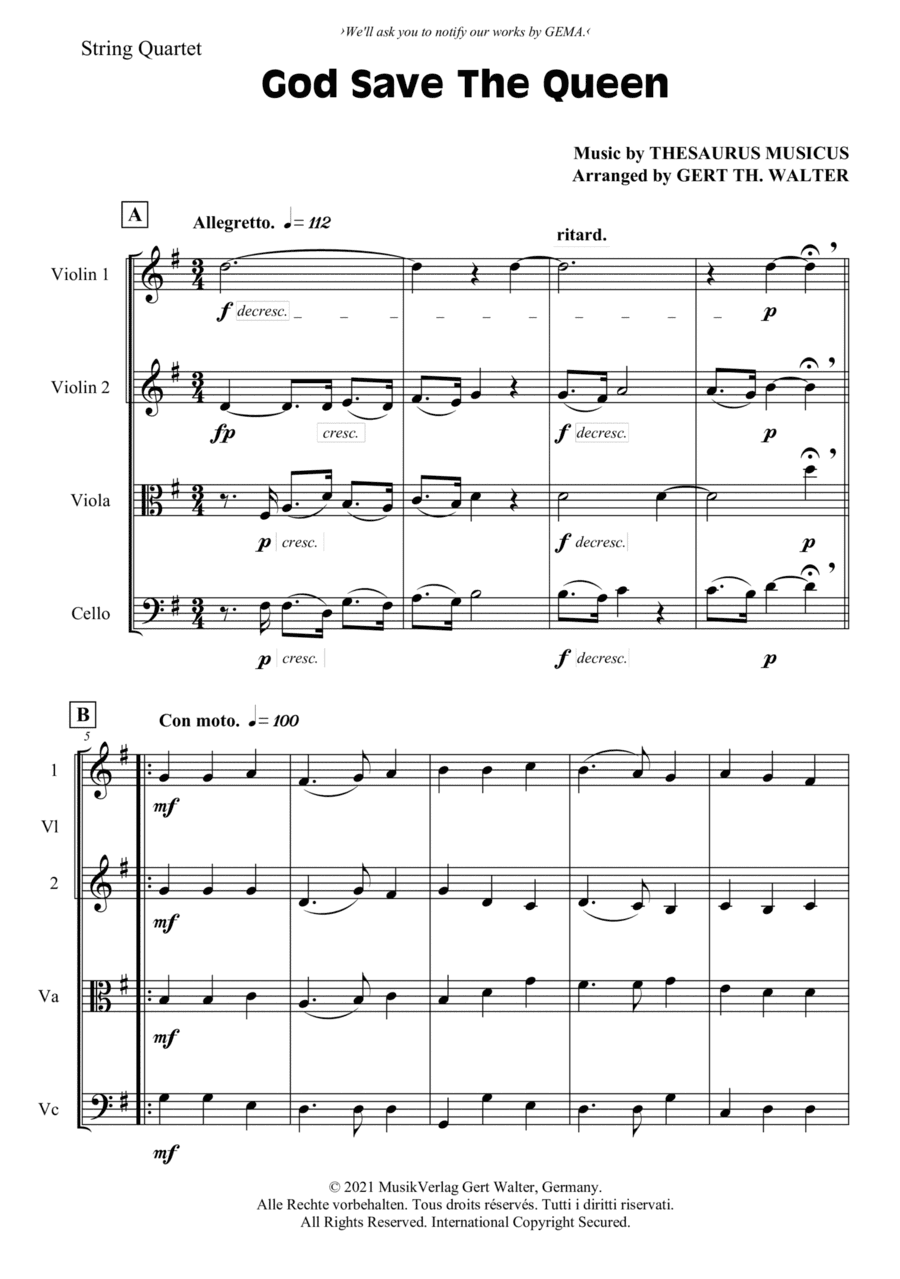 God Save The Queen (arr. Gert Th. Walter)