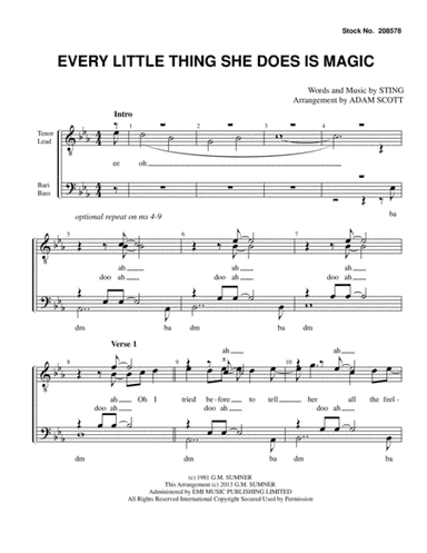 Every Little Thing She Does Is Magic (arr. Adam Scott)