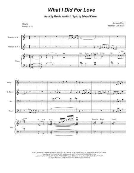 What I Did For Love (arr. Stephen DeCesare)