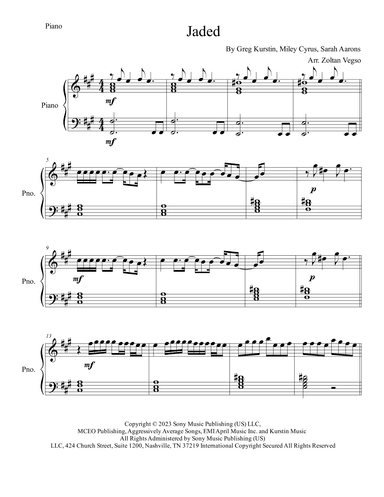 Jaded (arr. Zoltan Vegso)