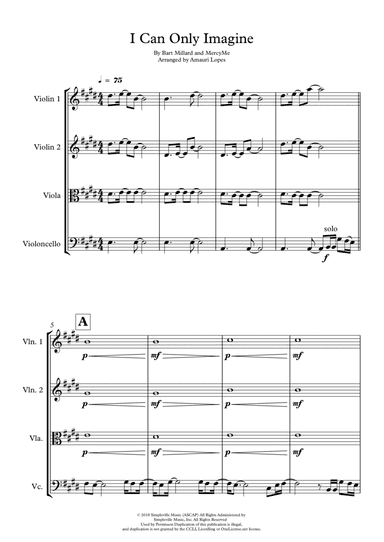 I Can Only Imagine (arr. Amauri Lopes)