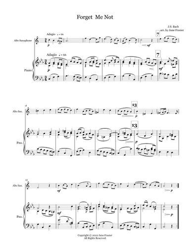 Forget Me Not (Vergiss mein nicht) (arr. Jane Frasier)
