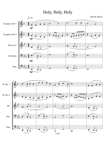 Holy, Holy, Holy for brass quintet (arr. B. C. Dockery)
