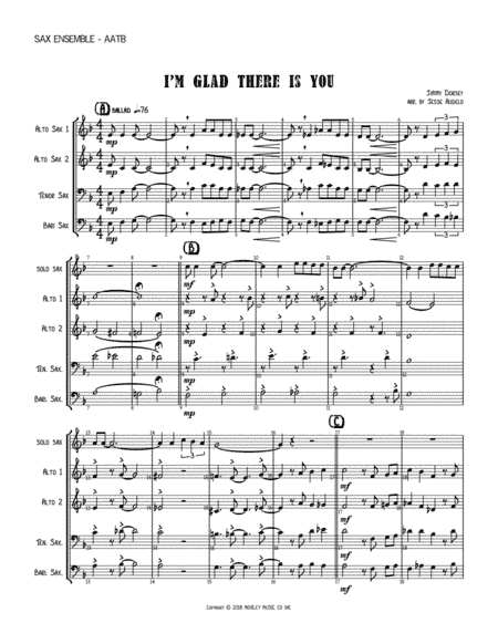 I'm Glad There Is You (in This World Of Ordinary People) (arr. Jesse Audelo)