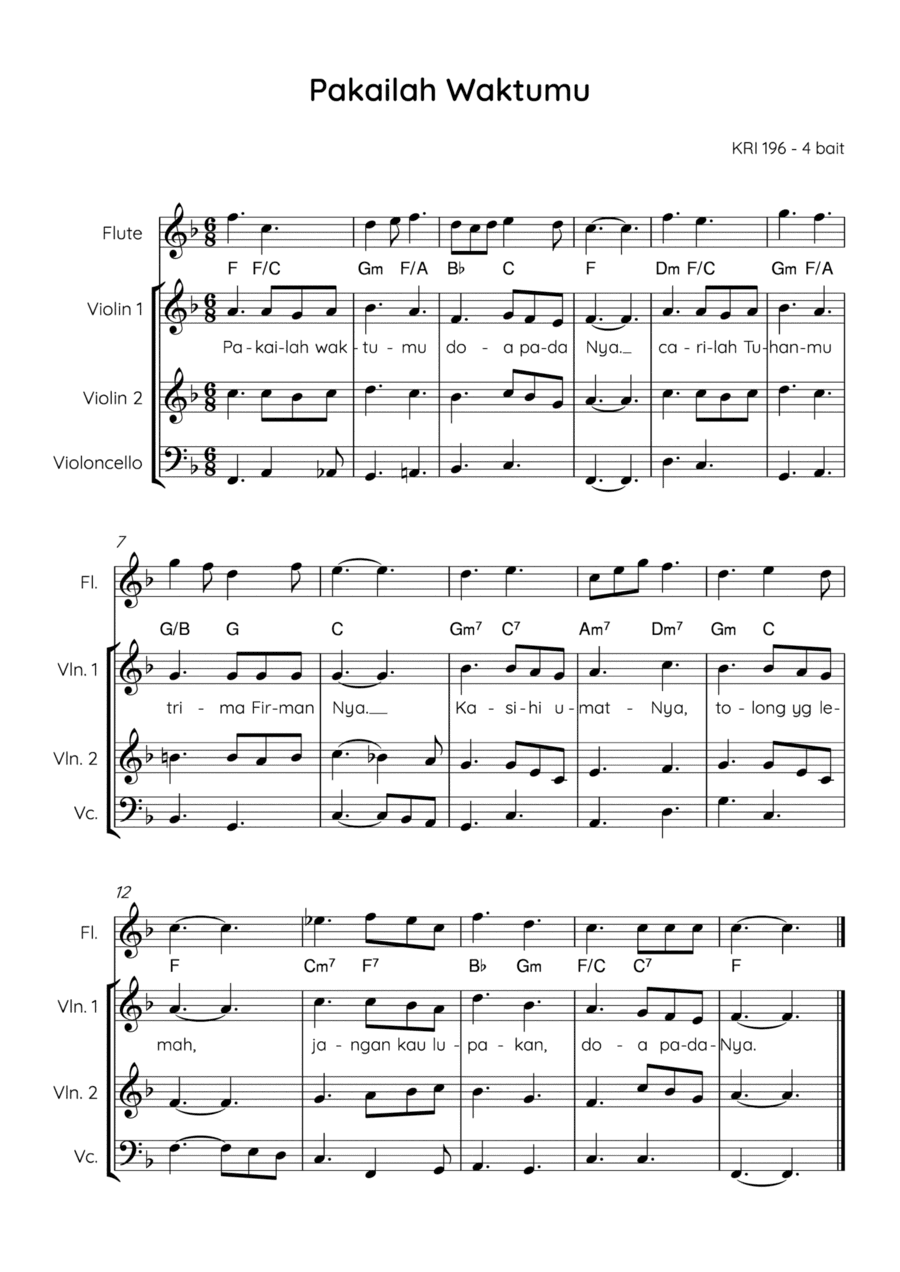 Take Time to be Holy / Pakailah Waktumu (arr. Angie Wiranata)