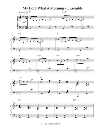 My Lord What A Morning - Ensemble (arr. Don Hodell Chilcote)