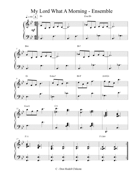 My Lord What A Morning - Ensemble (arr. Don Hodell Chilcote)