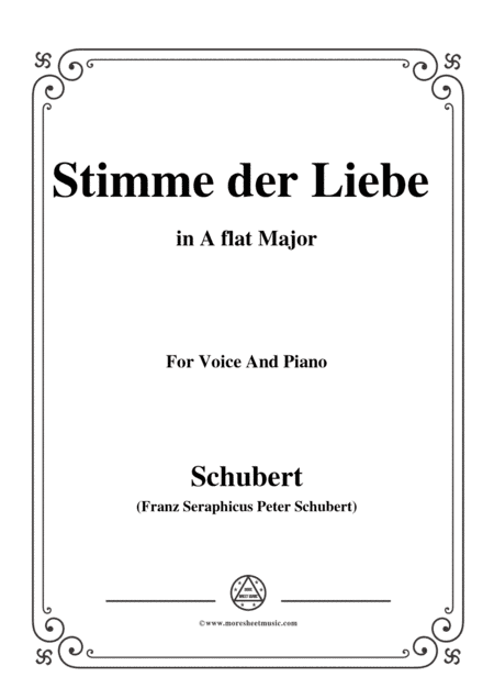Schubert-Stimme der Liebe,D.418,in A flat Major,for voice and piano (arr. MSM)