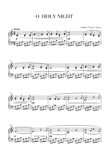 O Holy Night - Intermediate Piano (arr. Cadenza Editions)