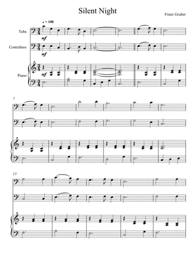 Franz Gruber - Silent Night (Tuba and Double Bass Duet) (arr. André Laitano)