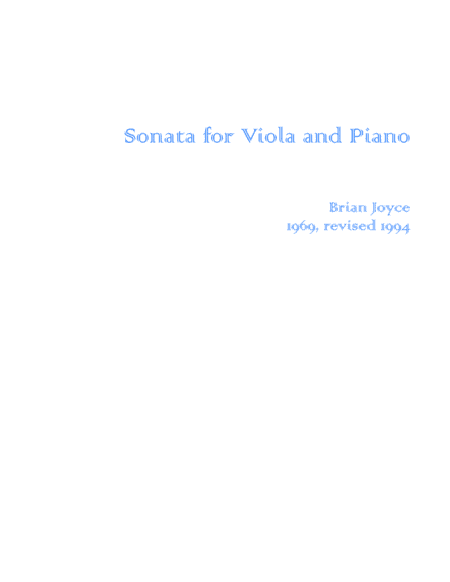 Sonata for Viola and Piano