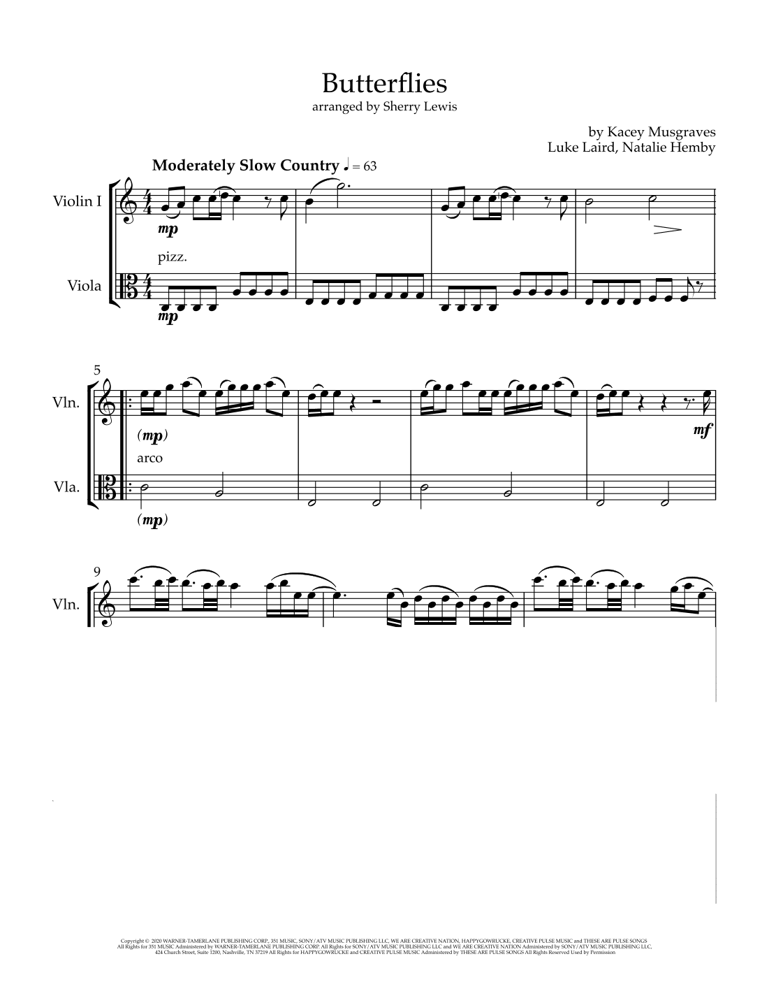 Butterflies (arr. Sherry Lewis)