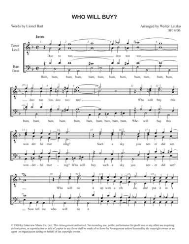 Who Will Buy? (arr. Walter Latzko)