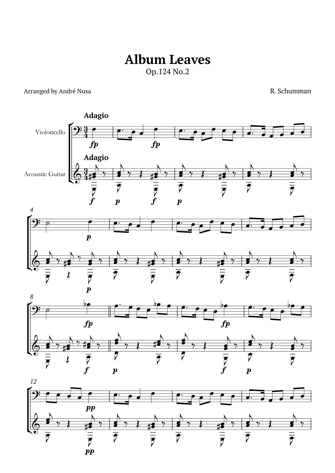 Album Leaves Op.124 No.2 (arr. André Nusa)