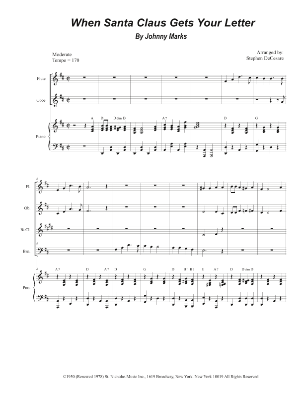 When Santa Claus Gets Your Letter (arr. Stephen DeCesare)