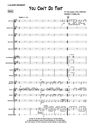 You Can't Do That (arr. Andrew Will)
