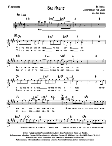 Bad Habits (arr. Sean Arawjo)