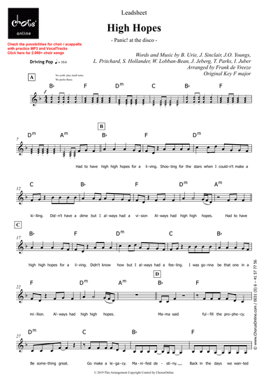 High Hopes (arr. Frank de Vreeze)