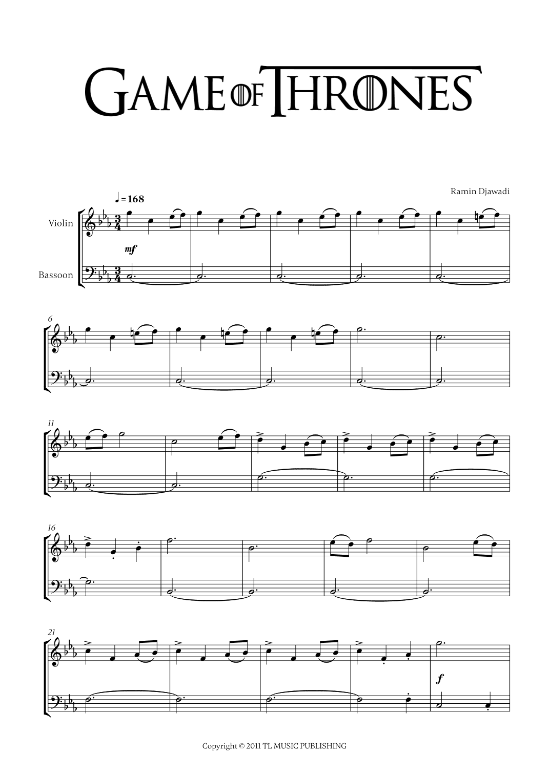 Game Of Thrones (arr. Cadenza Editions)