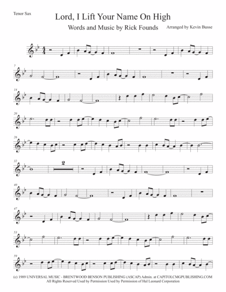 Lord, I Lift Your Name On High (arr. Kevin Busse)