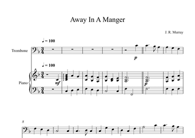 Away In A Manger, James Ramsey Murray (Trombone + Piano) (arr. Digital Book Music)