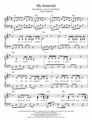 My Immortal (arr. Carolyn Medrano)