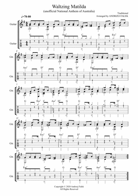 Waltzing Matilda (arr. Andrzej Falek)