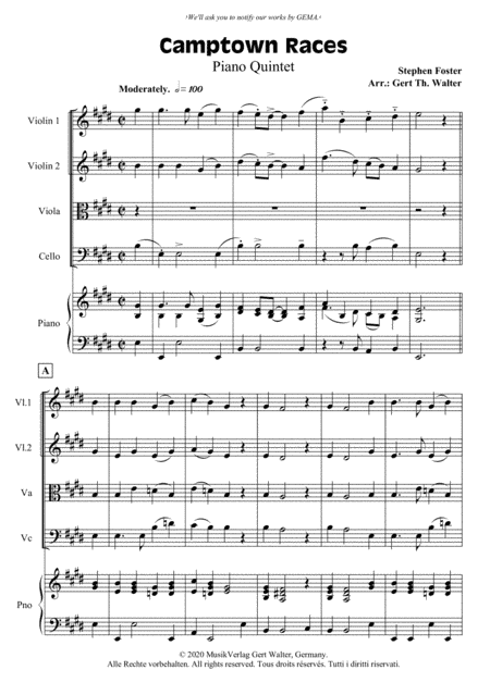 Camptown Races (arr. Gert Th. Walter)