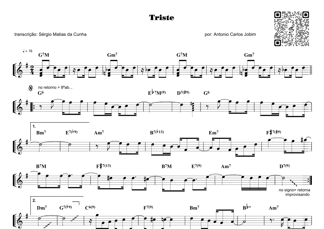 Triste (arr. Piano)