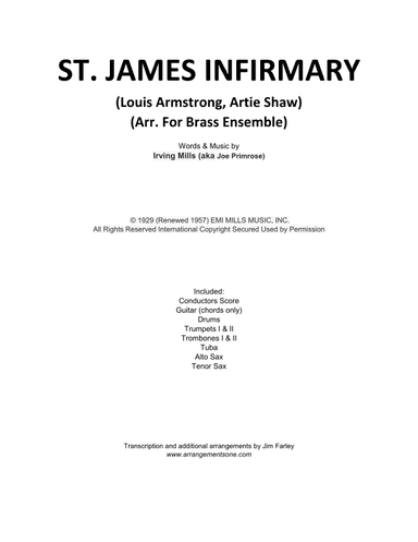 St. James Infirmary (arr. Jim Farley - www.arrangementsone.com)
