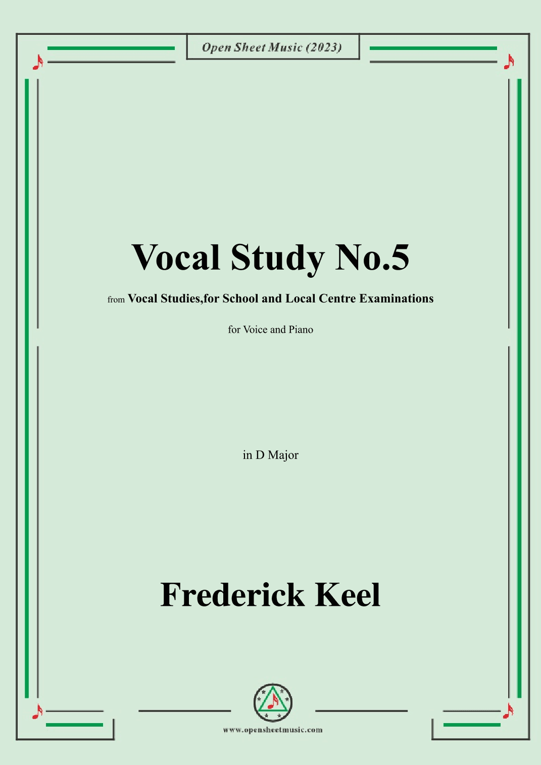 Keel-Vocal Study No.5,in D Major (arr. OSM Press)