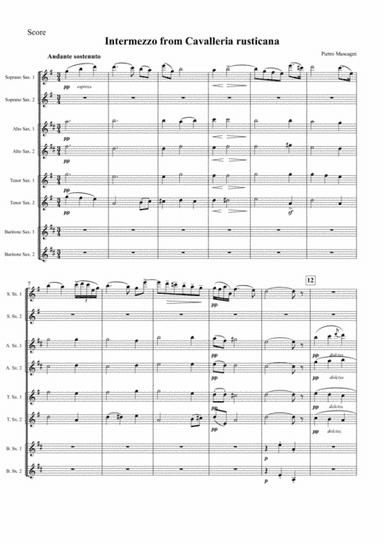 Intermezzo from "Cavalleria Rusticana" (Saxophone Choir) (arr. Daisuke Uchiyama)